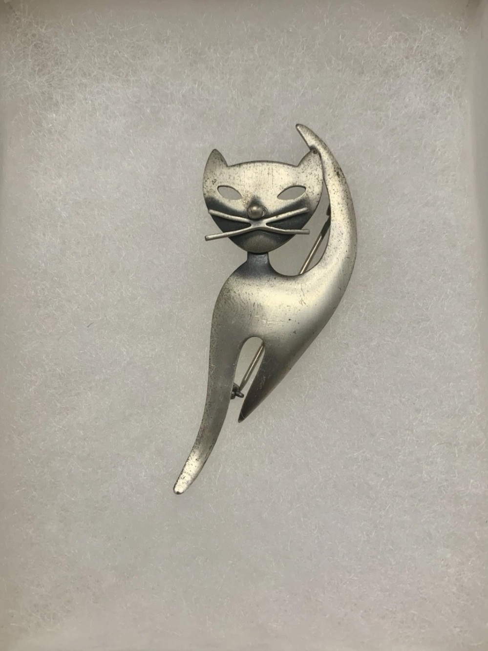 Vintage Sterling Silver Cat Brooch/Pin